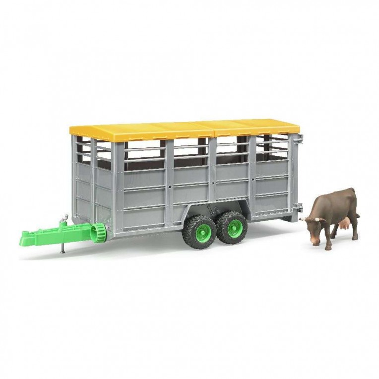 Bruder Livestock Trailer with 1 Cow...
