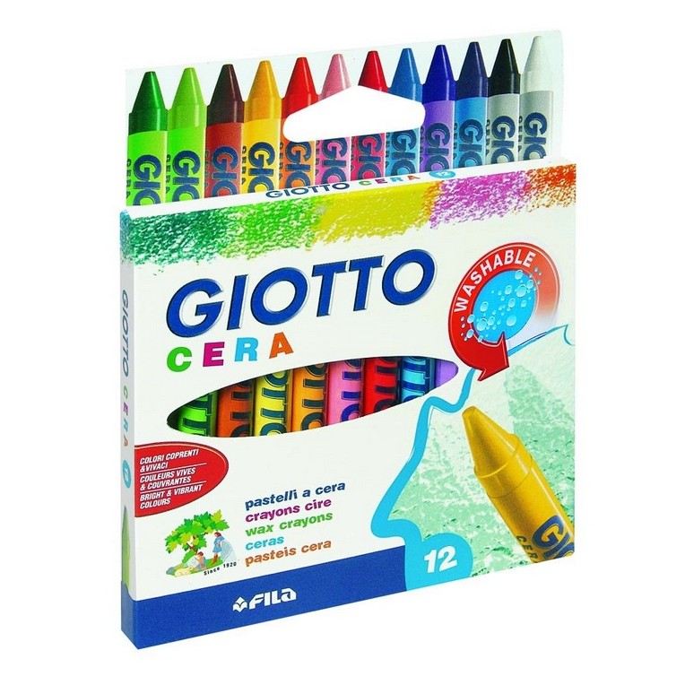Giotto 12 Wax Crayons