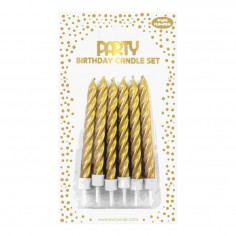 Cake Candles Gold Set 12pcs...