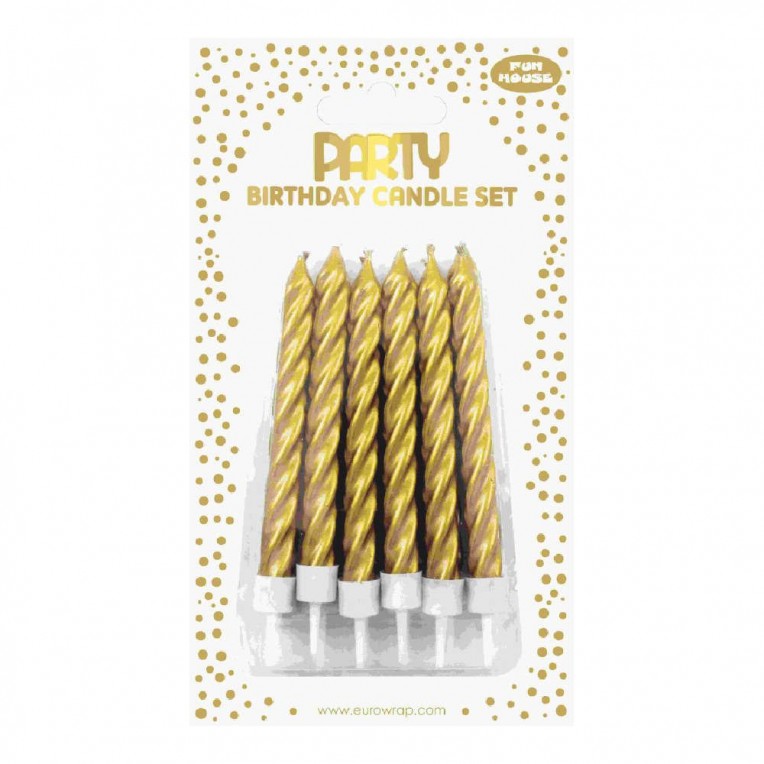 Cake Candles Gold Set 12pcs (24318-GC)