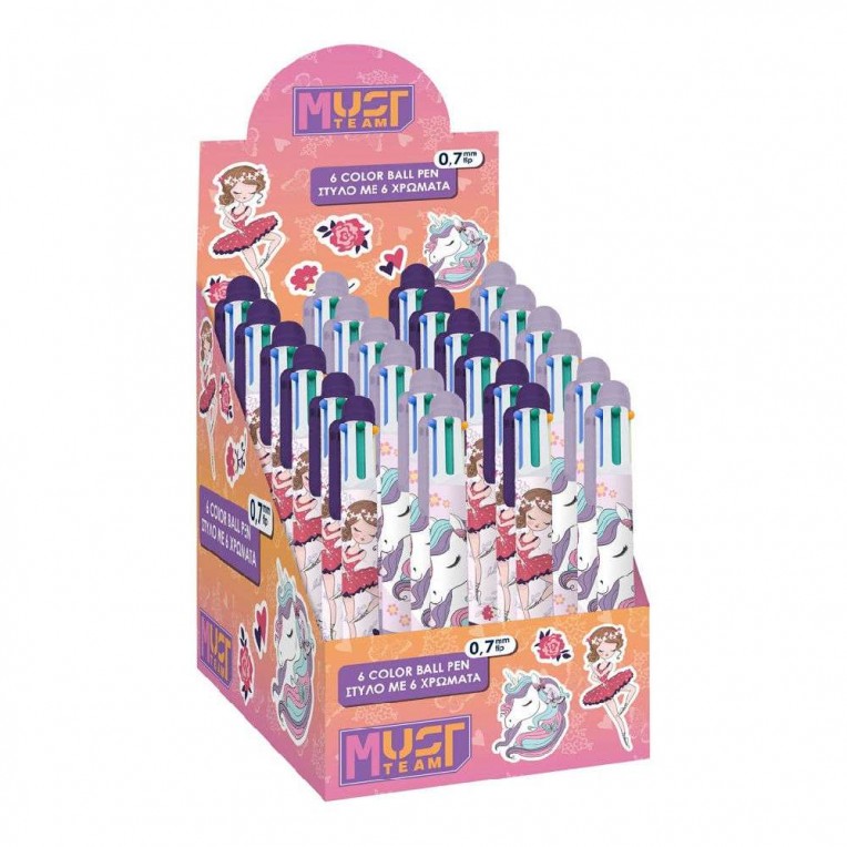 Pen with 6 Colors Must Team Girl 1pc...