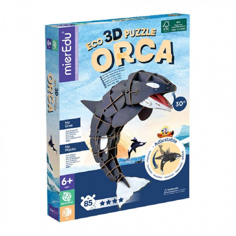 mierEdu ECO 3D Puzzle Orca 85 Pieces...