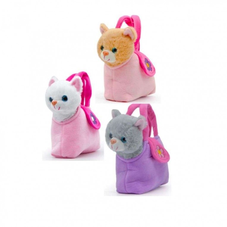 Plush Cat with Bag 20cm - 3 Designs...