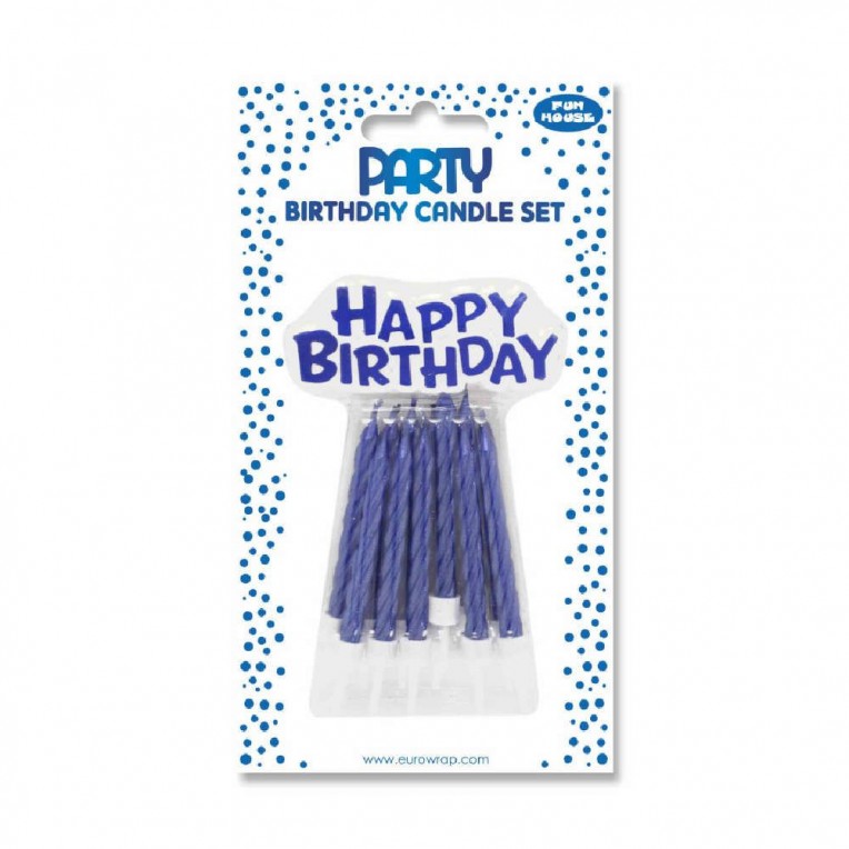 Κεράκια Γενεθλίων Happy Birthday Μπλέ...