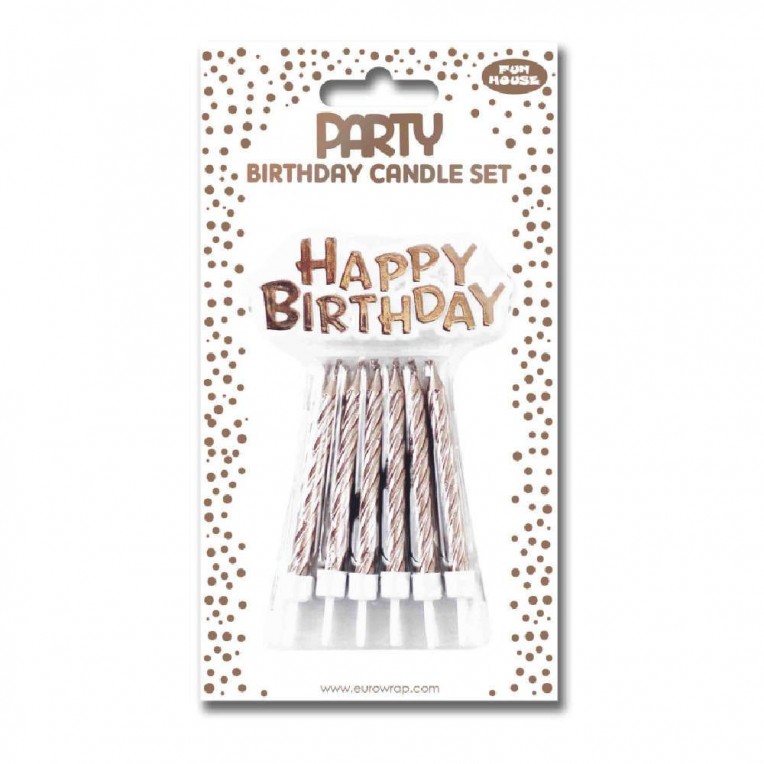 Κεράκια Γενεθλίων Happy Birthday Ροζ...