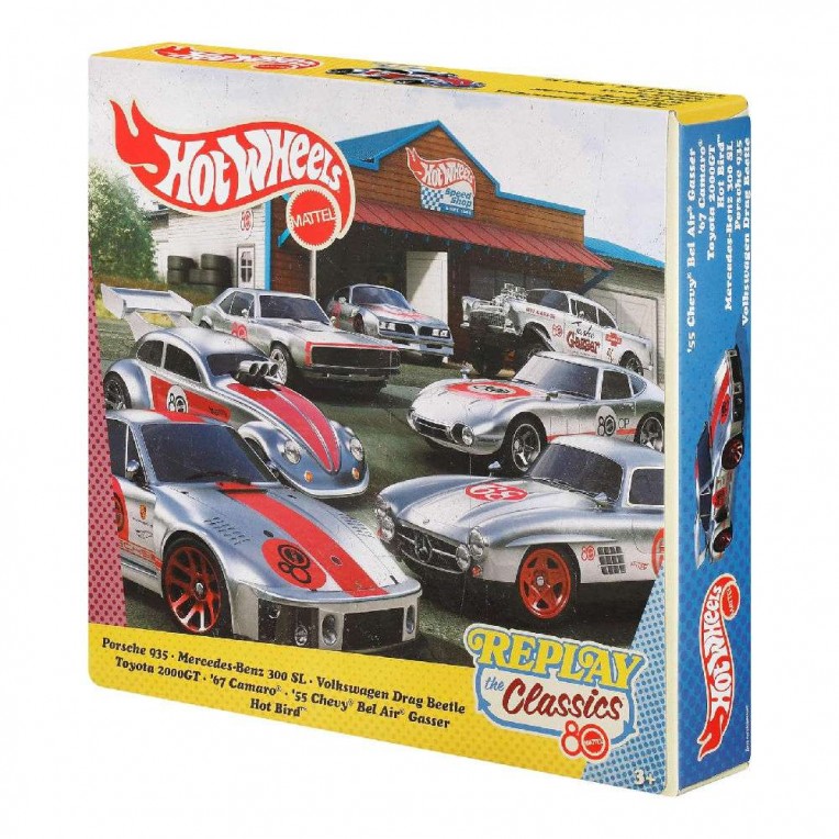 Hot Wheels Silver Series Set with 7 Die-Cast Cars Replay The