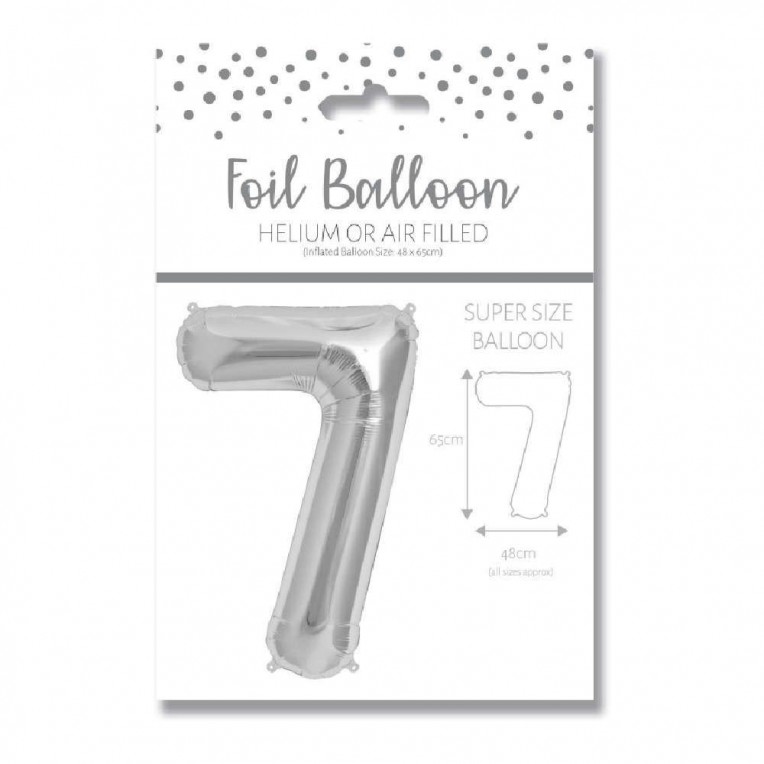 Foil Balloon Number 7 Silver...