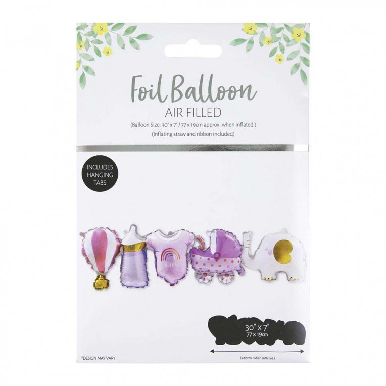 Balloon Banner Baby Girl 77x19cm...