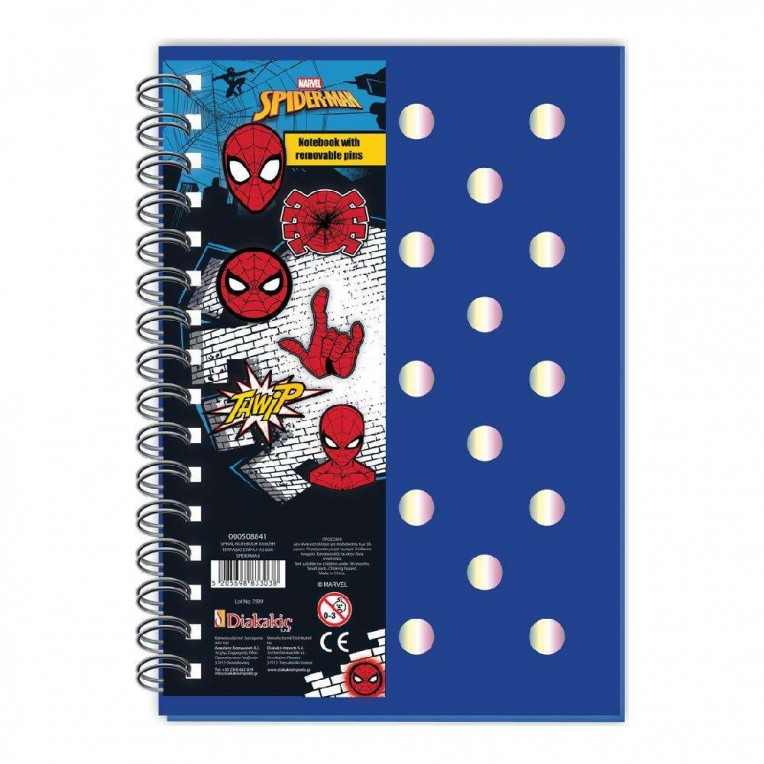 Spiral Notebook with 6 Pins Marvel...