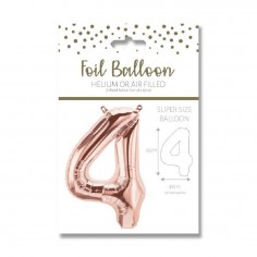 Foil Balloon Number 4 Gold...