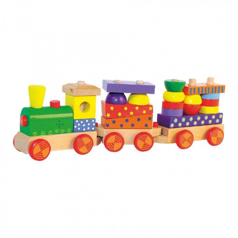 Woody Wooden Stacking Train with...