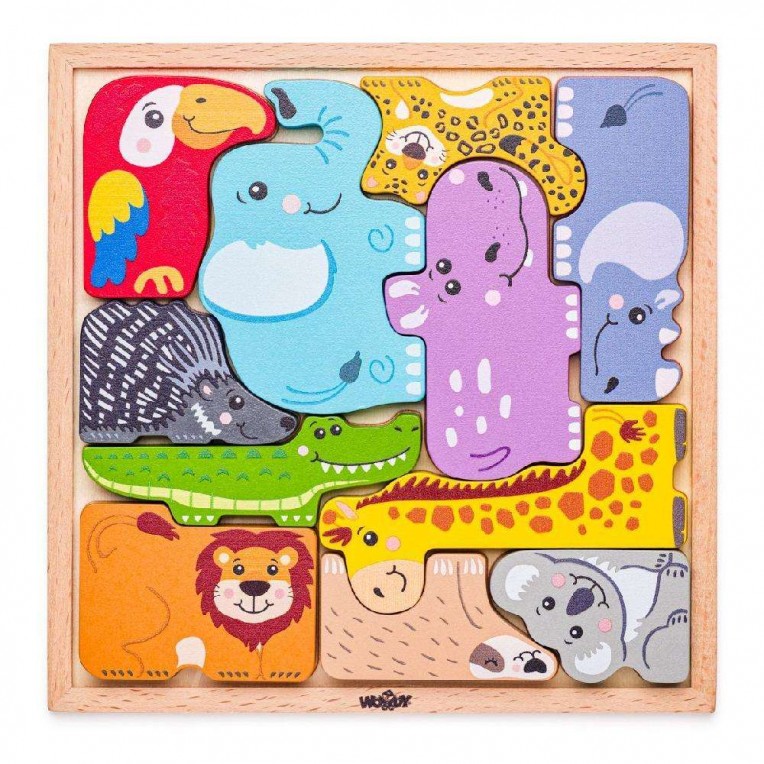 Woody Wooden Shape Puzzle Animals...