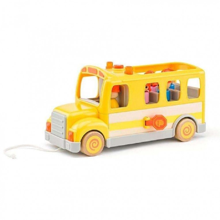 Woody Plastic School Bus with Wooden...