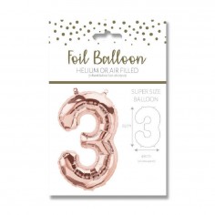 Foil Balloon Number 3 Gold...