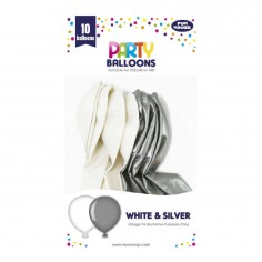 Balloons White and Silver...