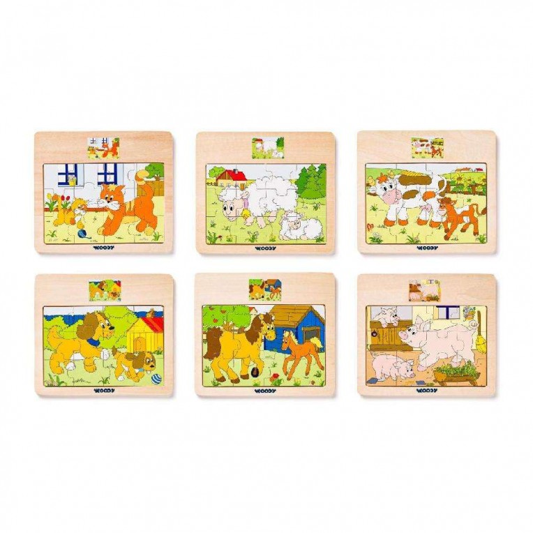 Woody Puzzle Set Various Animals 12...
