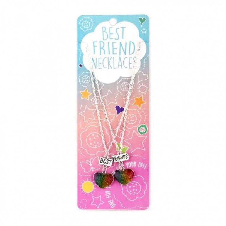 Best Friend Necklaces Rainbow Hearts...