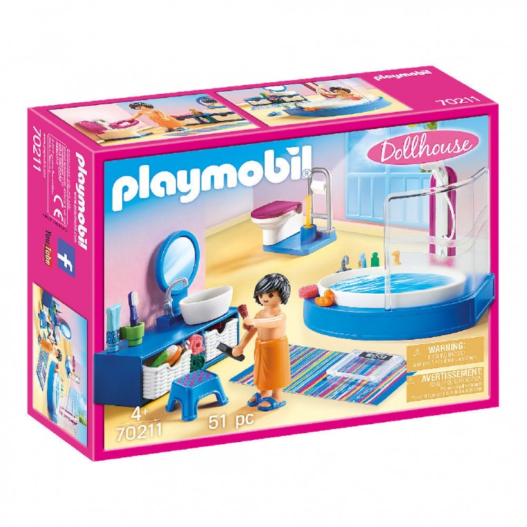 Playmobil Dollhouse Bathroom with Tub...