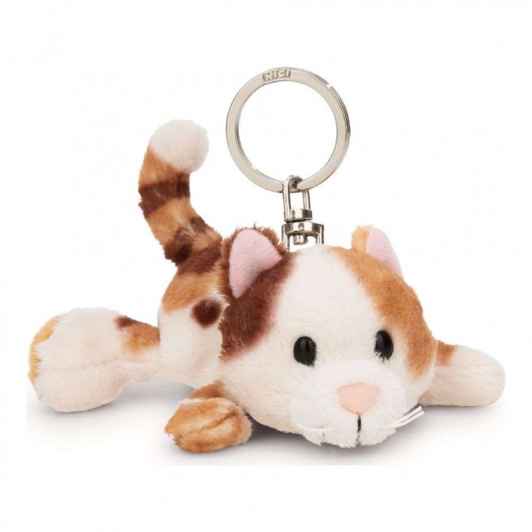 NICI Plush Keychain Lying Cat Calico...