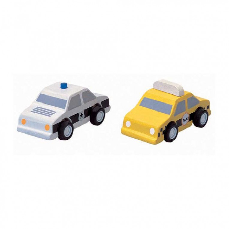 Plan Toys City Taxi & Police Car (6073)