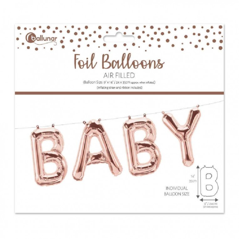 Foil Μπαλόνι Baby Ροζ Χρυσό (28995-BGCC)