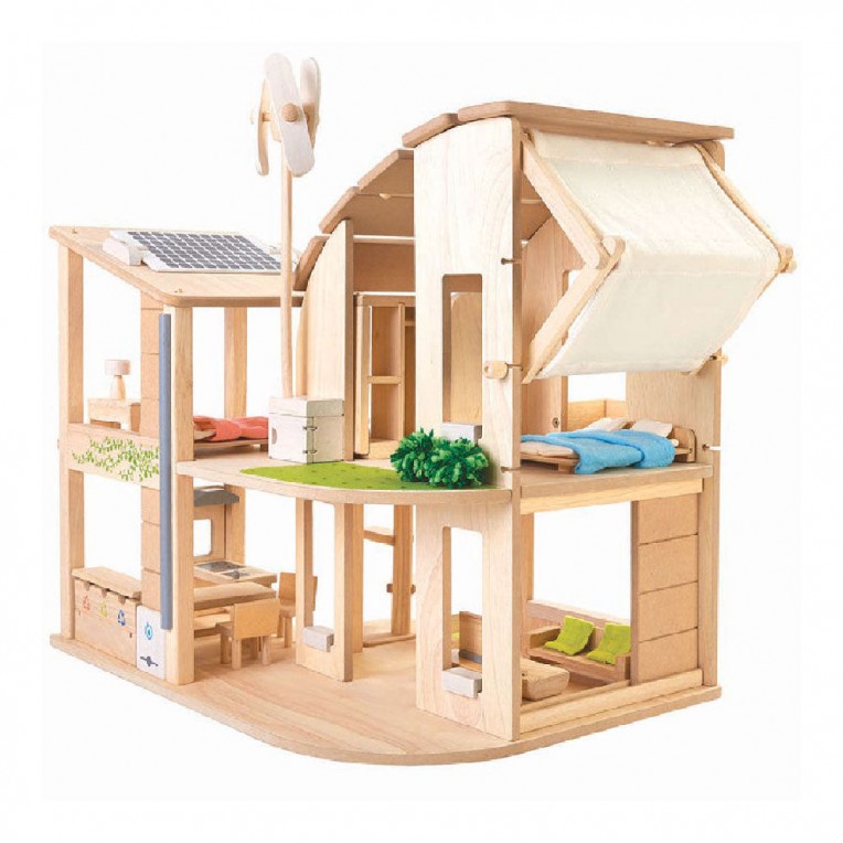Plan Toys Green Dollhouse with...