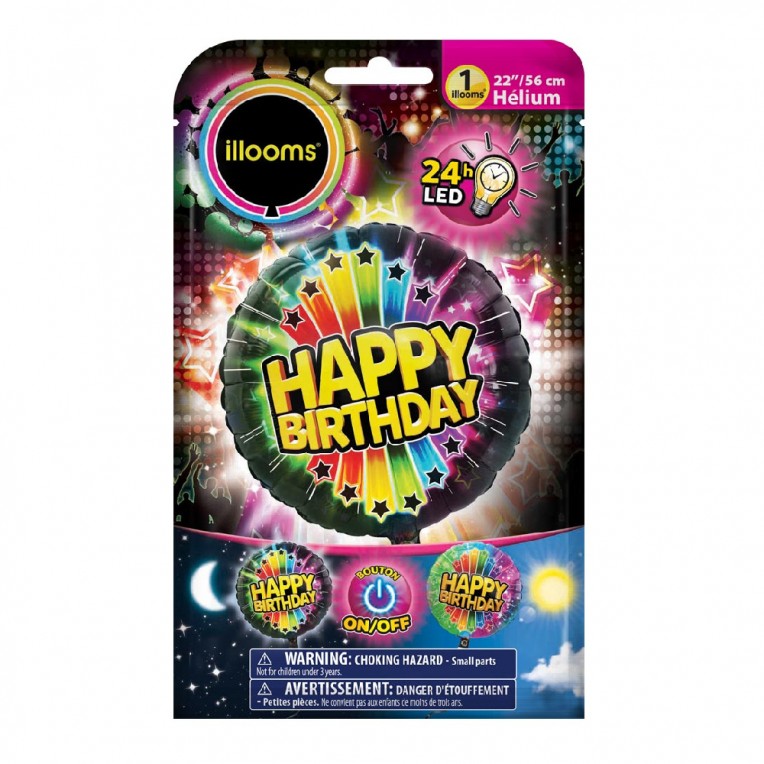 ILLOOMS Μπαλόνι LED Helium Foil Happy...