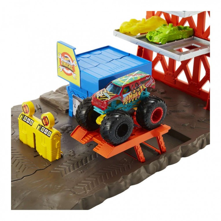 Hot Wheels Monster Trucks Arena Smashers 5-Alarm Fire Crash Challenge  Playset with 1 Toy Truck