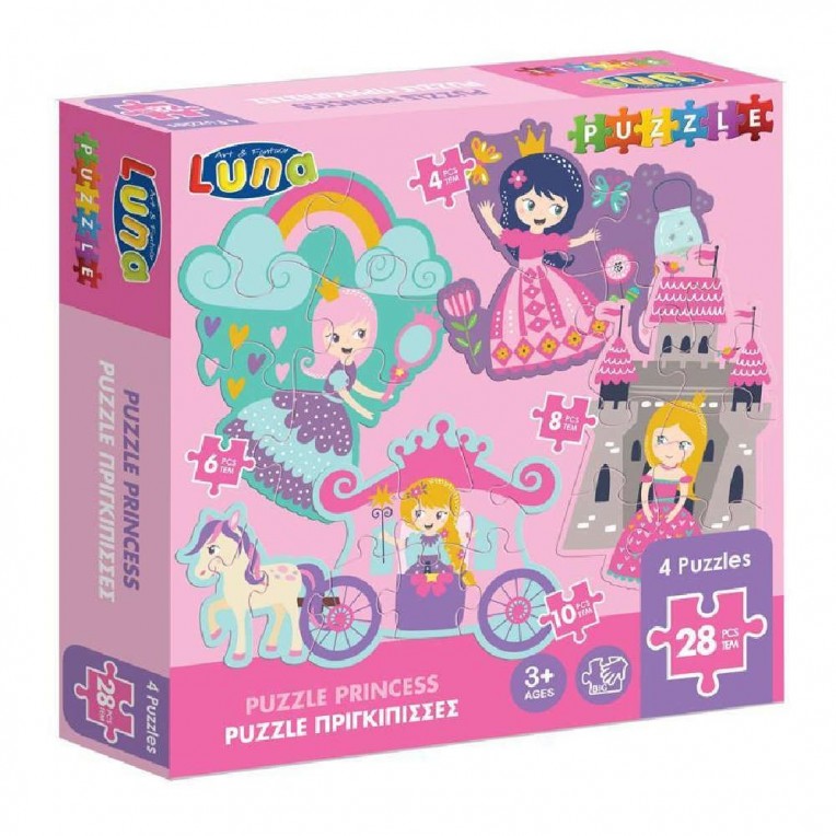Puzzle 4 in 1 Princesses 28 Pieces...