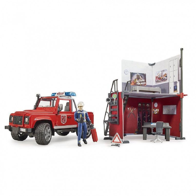 Bruder Fire Station with Land Rover...