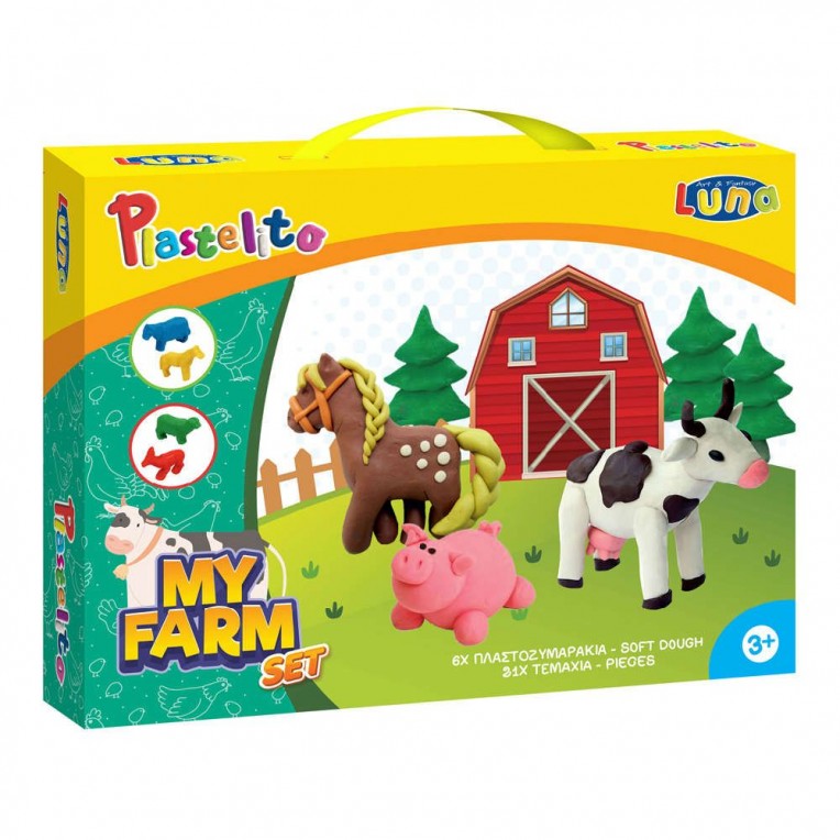 Luna Plastelito Farm with 6 Soft...