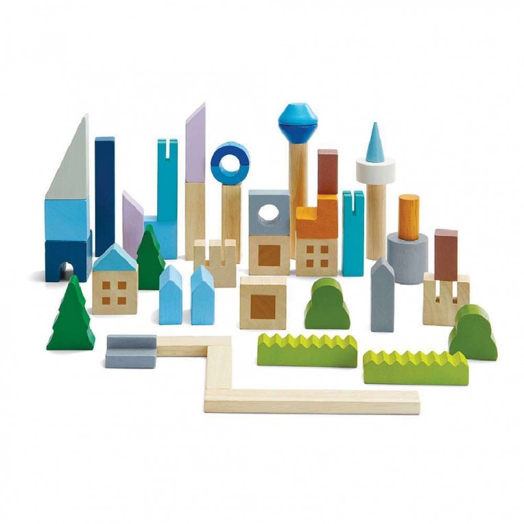 Plan Toys Wooden Urban City Blocks...