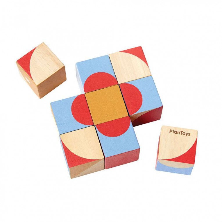 Plan Toys Wooden Geo Pattern Cubes...
