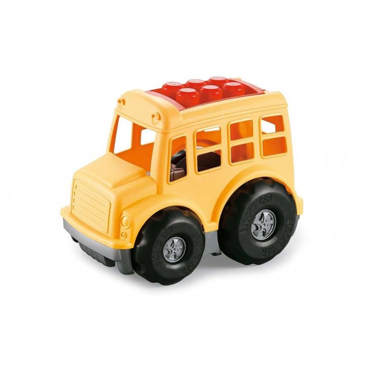 School Bus with Figure and Blocks...