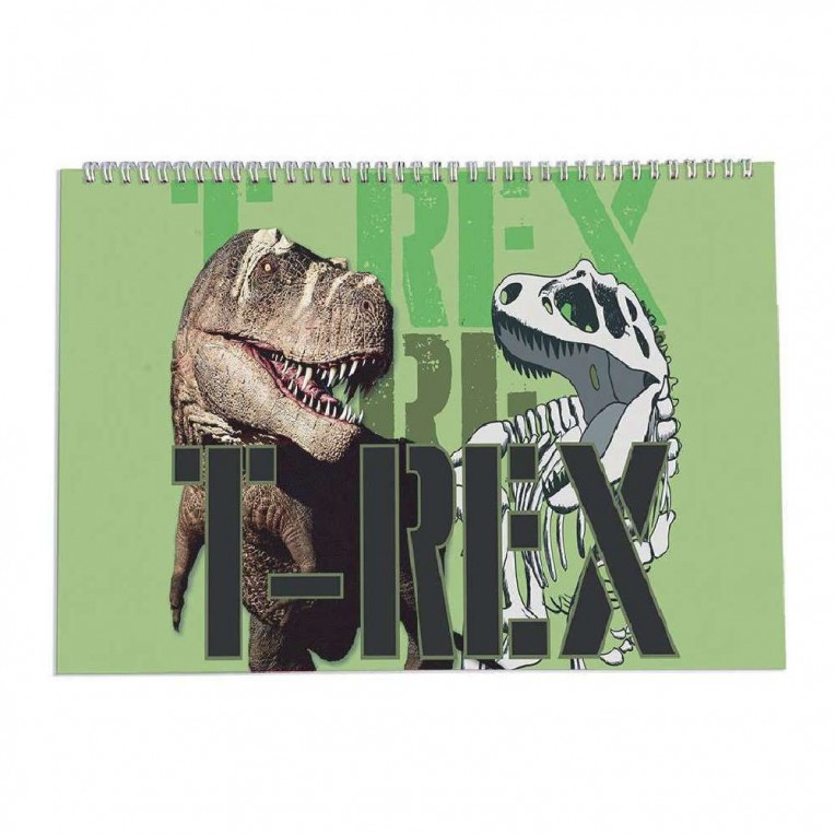 Μπλοκ Ζωγραφικής με Αυτοκόλλητα T-Rex...