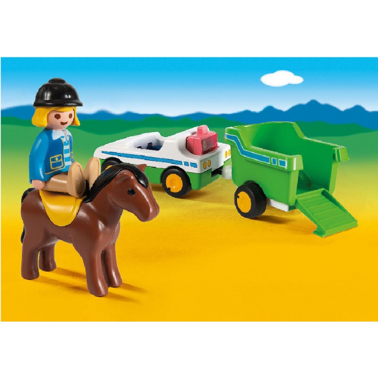 PLAYMOBIL (2526) VEHICLES - Blue Small SUV Car for Horse Trailer 5223