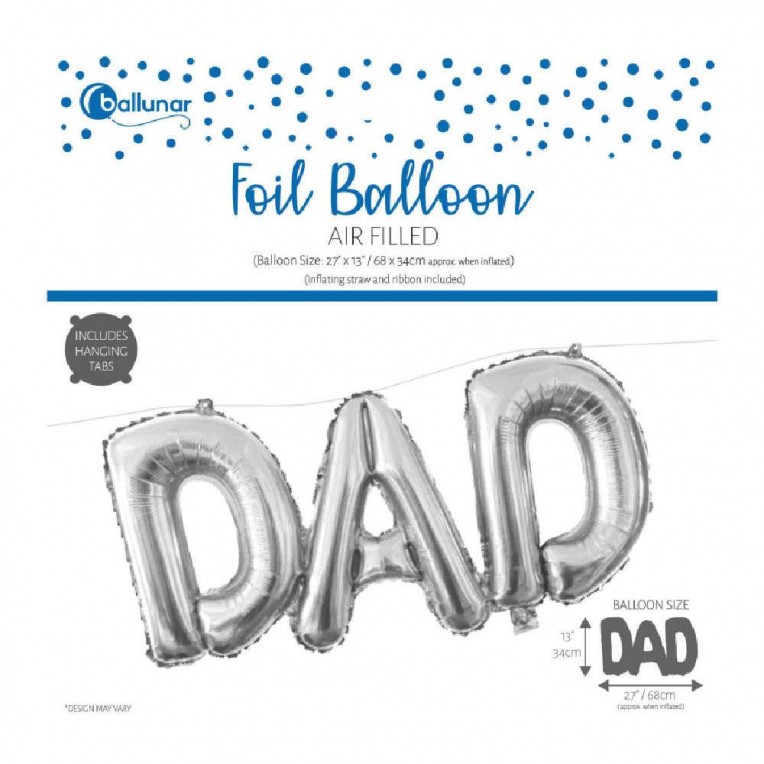 Foil Balloon Dad Silver (30342-DADC)