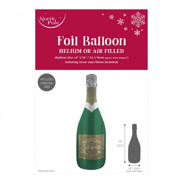 Foil Balloon Champagne Bottle 91x35cm...