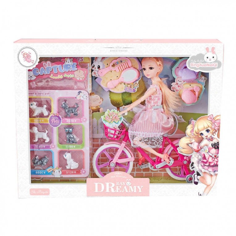 Bay Dream Bike Playset with Doll and...