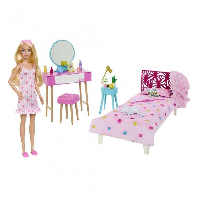 Barbie Bedroom with Doll Playset (HPT55)
