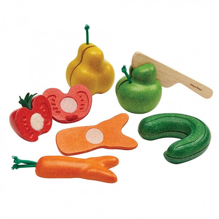 Plan Toys Φρούτα & Λαχανικά με Ατελές...