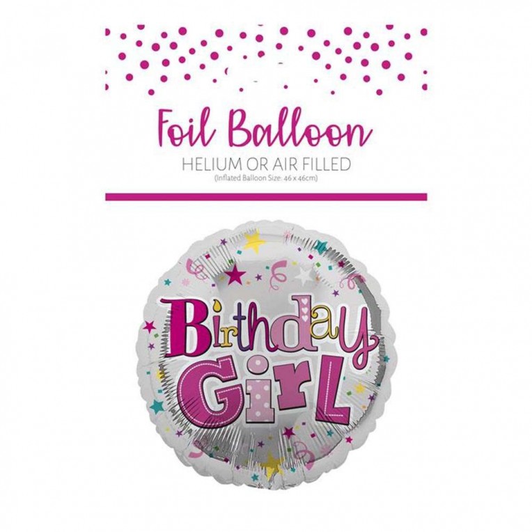 Foil Balloon Birthday Girl 45cm for...