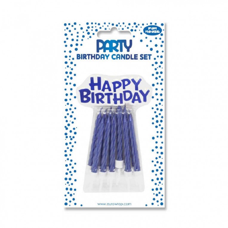 Cake Candles Happy Birthday Blue Set...