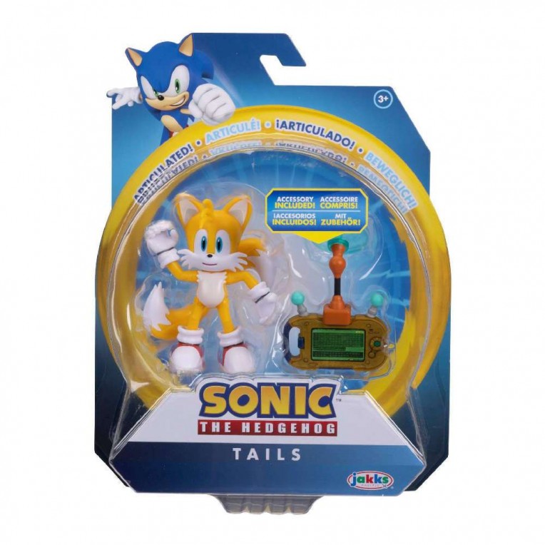 Sonic The Hedgehog Action Figure 10cm Tails with Miles Electric Accessory  Wave 12 (JPA41682/JPA41686)