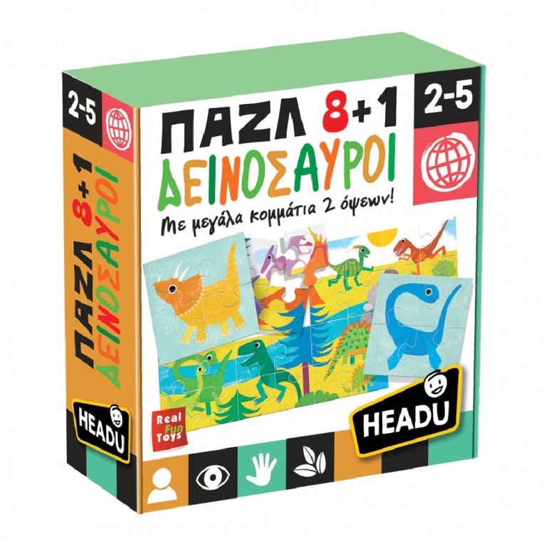 Headu Puzzle 8 + 1 Dinosaurs (EL26289)