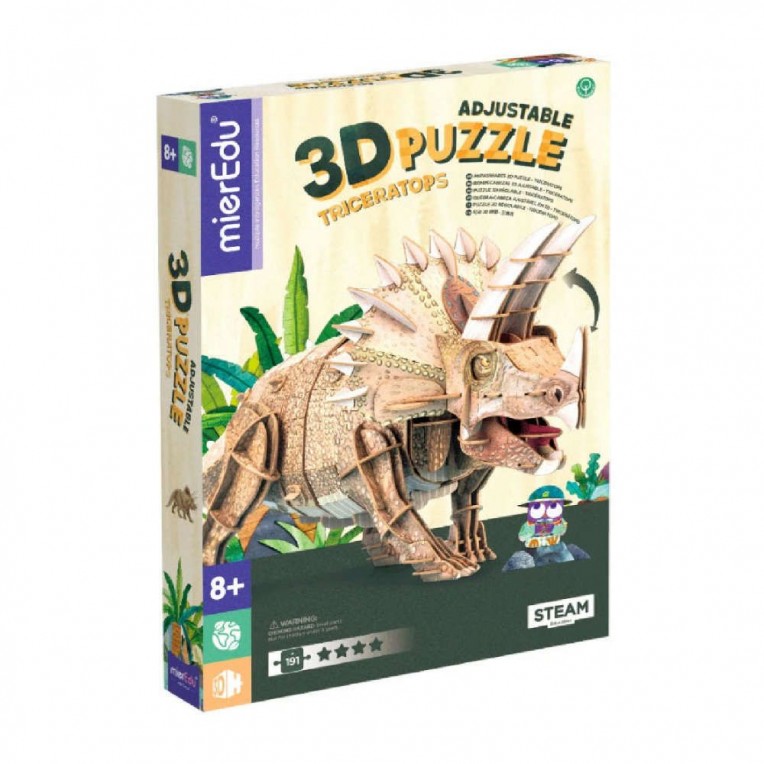 mierEdu Adjustable Puzzle Triceratops...