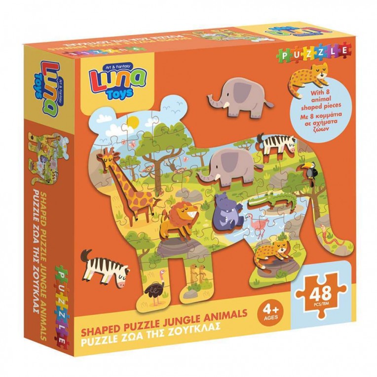Puzzle with Shapes Jungle Animals 48...
