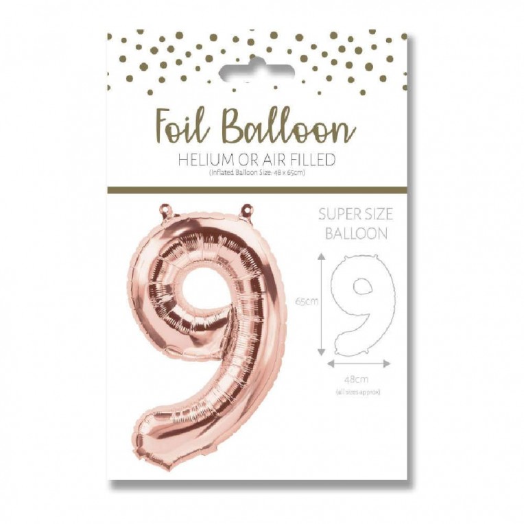 Foil Balloon Number 9 Gold (28863-9RGCC)