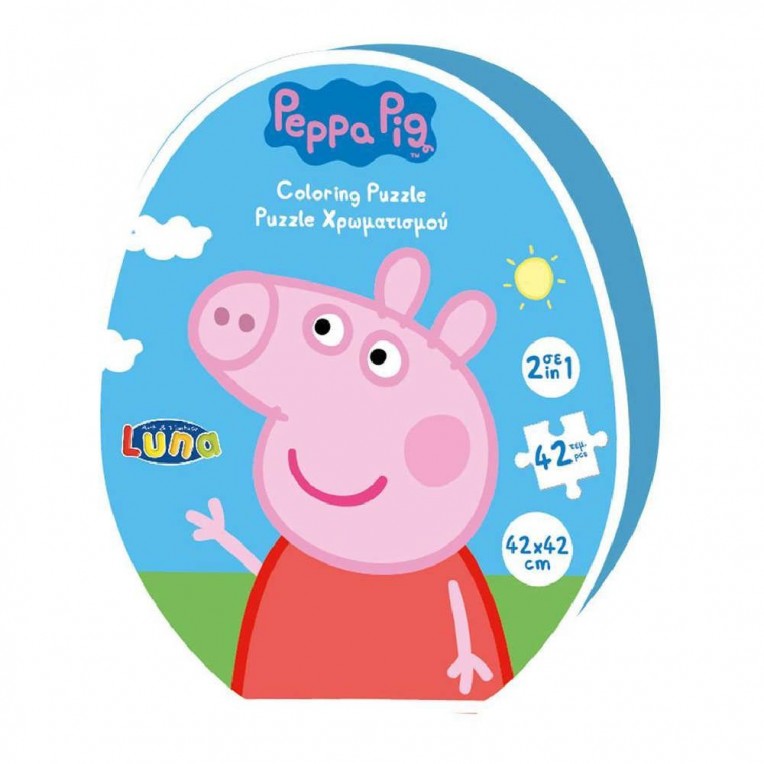 Coloring Puzzle Double Face Peppa Pig...