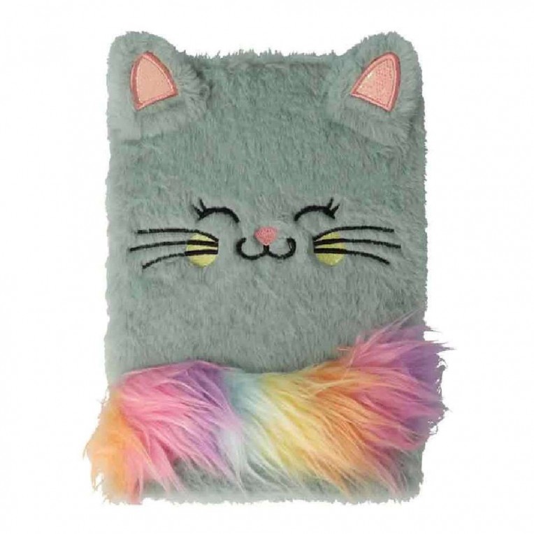 bb Cuties Plush Diary A5 Grey Cat...